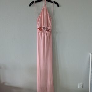Alice + Olivia Pink Halter Backless Gown